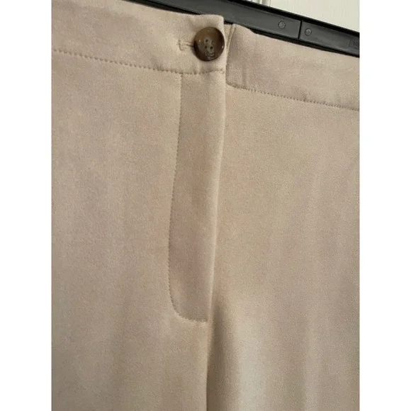 Ann Taylor Kate Women's Faux Suede Wide Leg Pants Cream High Rise Size XL - Picture 12 of 14
